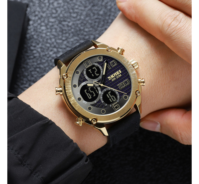 Skmei 1975LGDBK Gold-Black Leather