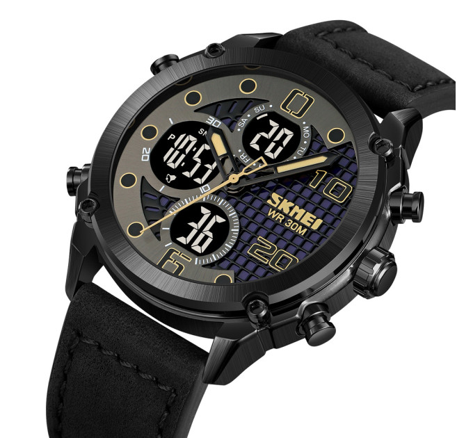 Skmei 1975LBKBK Black-Black Leather.