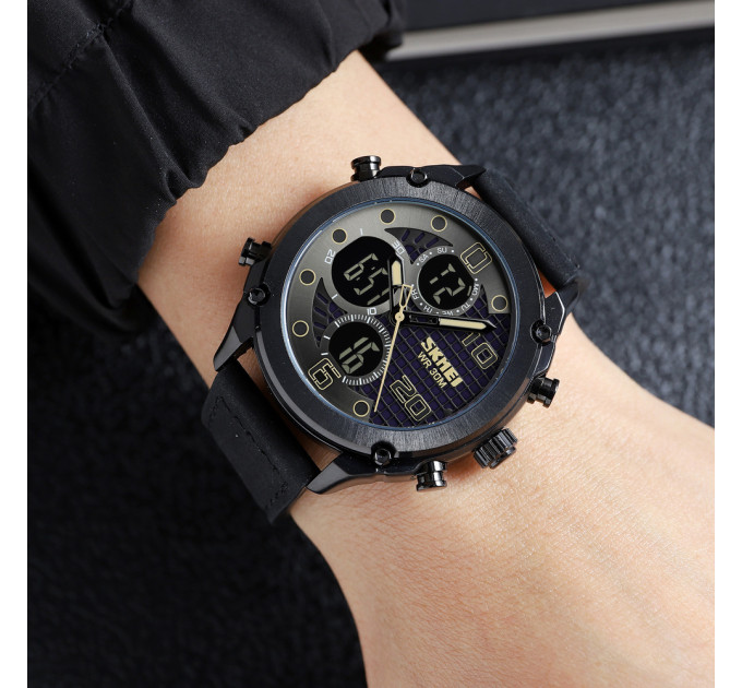 Skmei 1975LBKBK Black-Black Leather.