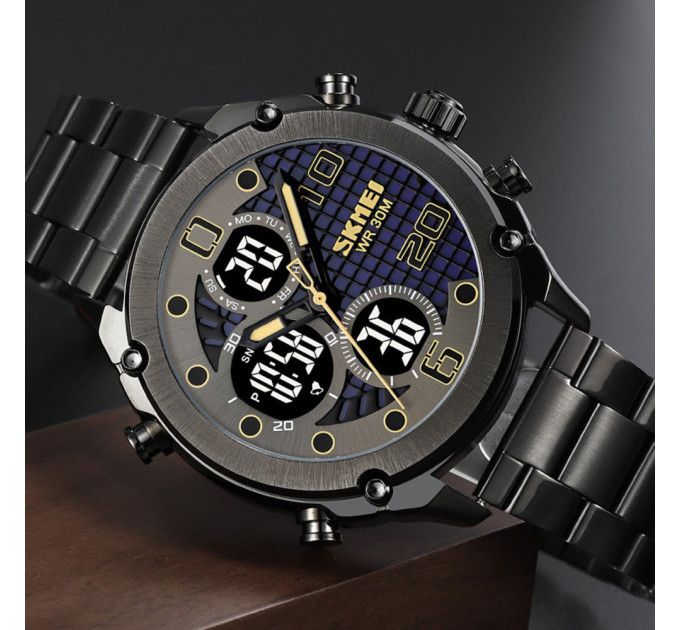 Skmei 1975LBKBK Black-Black Leather.