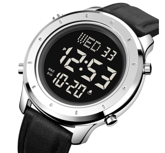 Skmei 1864LSIBK Silver-Black Leather
