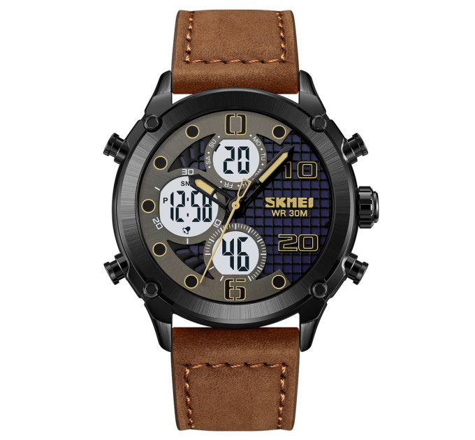 Skmei 1975LDKBNWT Dark Brown-White Leather.