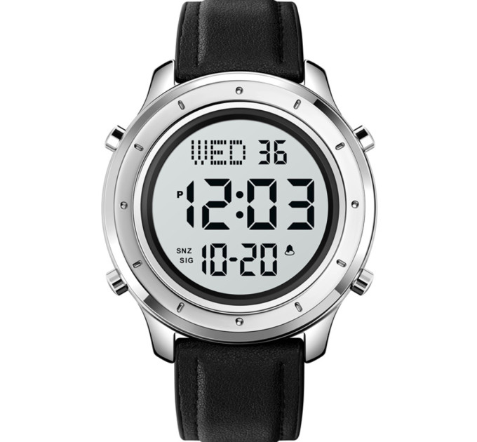 Skmei 1864LSIWT Silver-White Leather