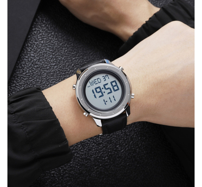 Skmei 1864LSIWT Silver-White Leather