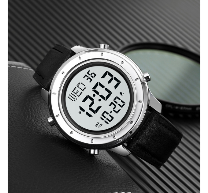 Skmei 1864LSIWT Silver-White Leather