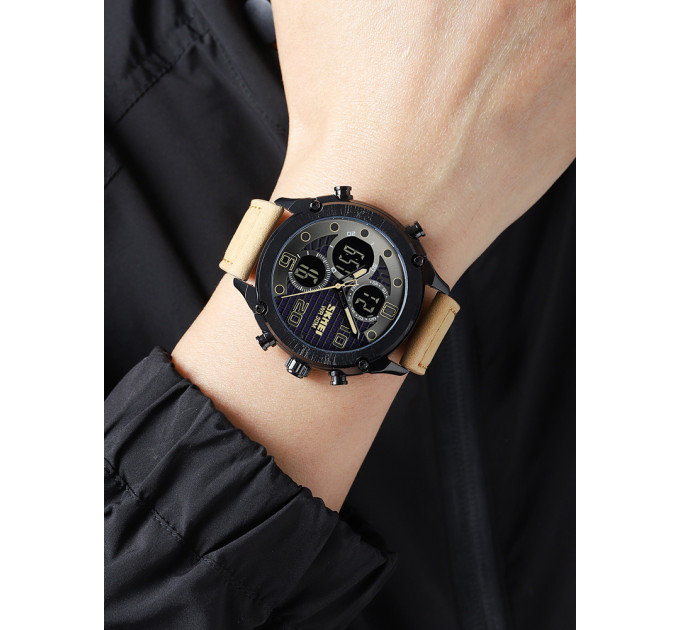 Skmei 1975LLTBNBK Light Brown-Black Leather. SALE