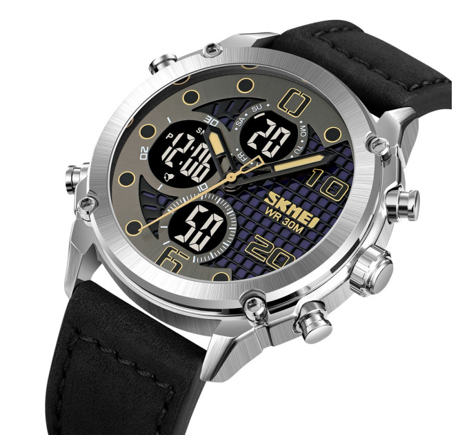 Skmei 1975LSIBK Silver-Black Leather.