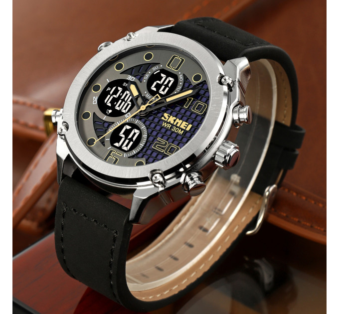 Skmei 1975LSIBK Silver-Black Leather.