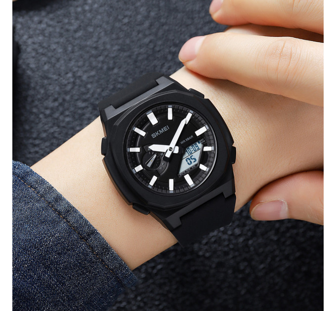 Skmei 2091BKWTWT Black-White White