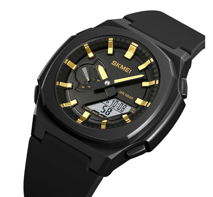 Skmei 2091BKGDWT Black-Gold-White