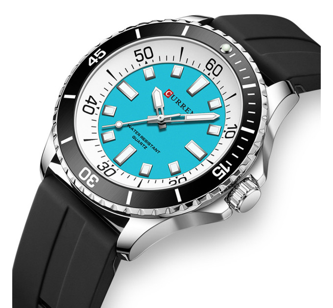 Curren 8448 Silver-Blue-Black