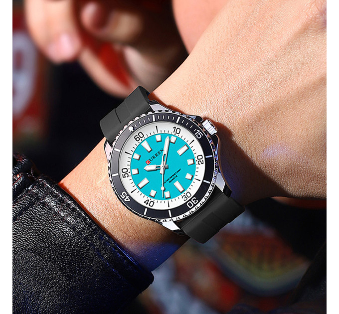 Curren 8448 Silver-Blue-Black