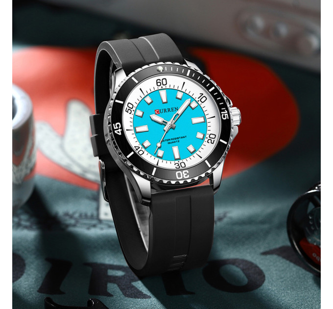 Curren 8448 Silver-Blue-Black