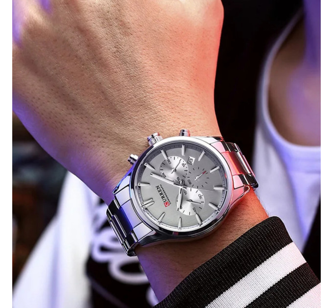 Curren 8446  All Silver
