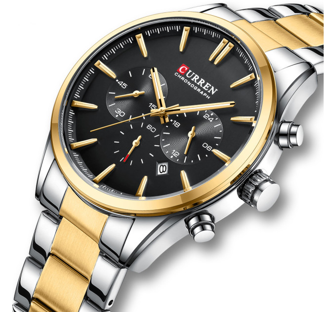 Curren 8446 Silver-Gold-Black