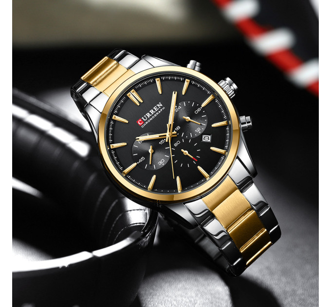 Curren 8446 Silver-Gold-Black