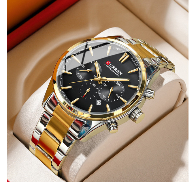 Curren 8446 Silver-Gold-Black