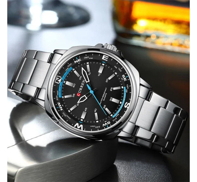 Curren 8455 Silver-Black