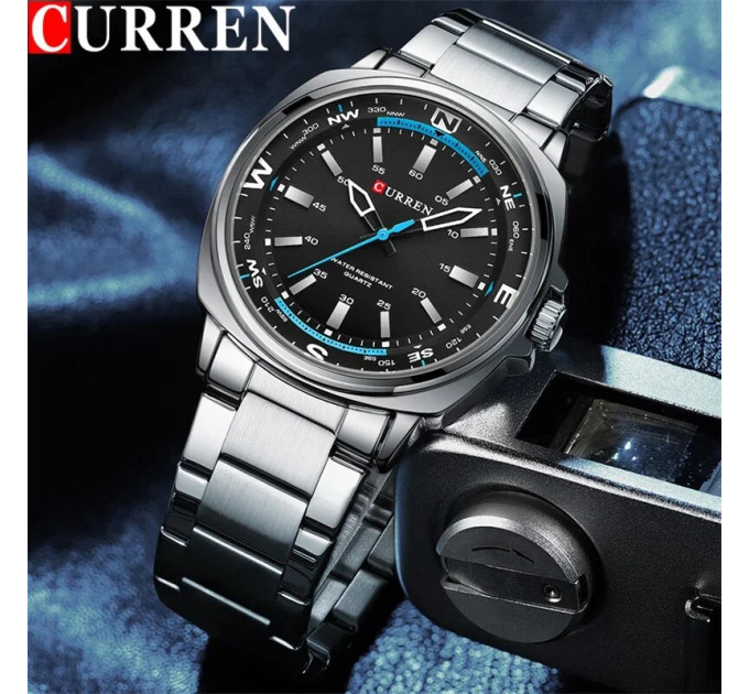 Curren 8455 Silver-Black