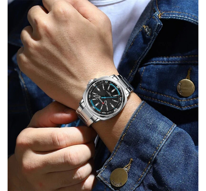 Curren 8455 Silver-Black