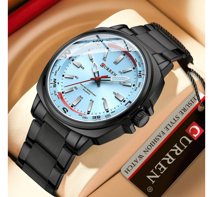 Curren 8455 Black-Blue