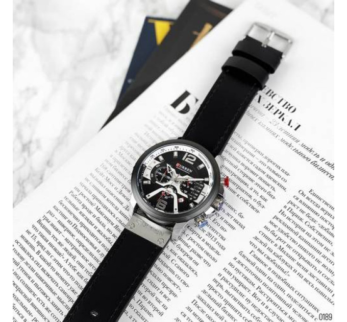 Curren 8329 Black-Silver
