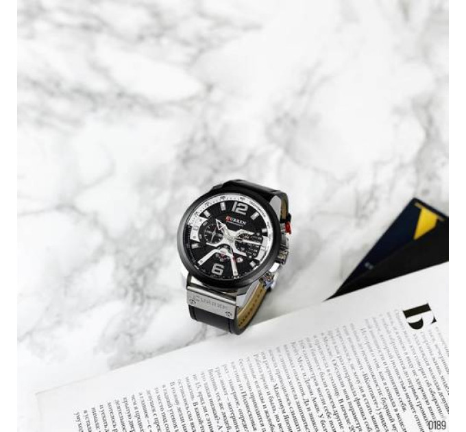 Curren 8329 Black-Silver