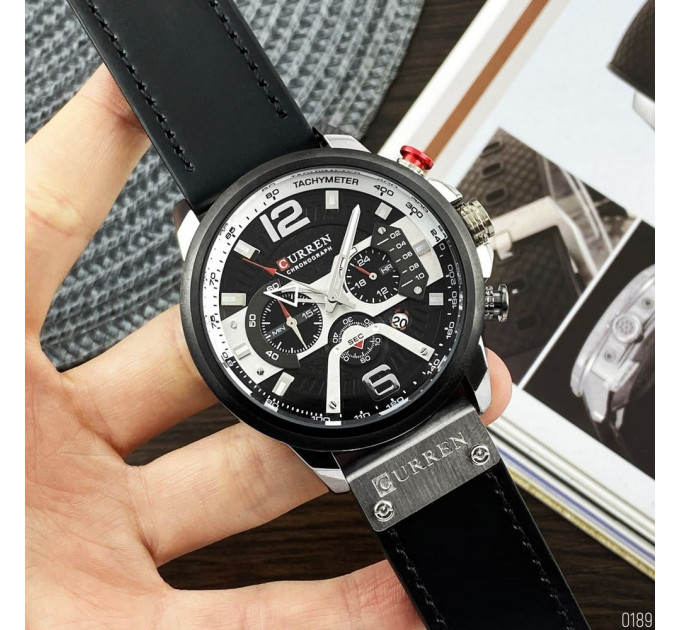 Curren 8329 Black-Silver