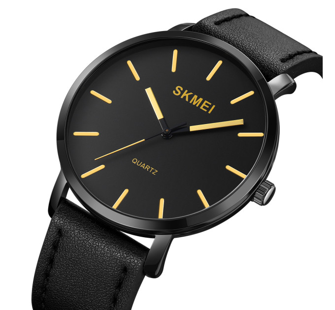Skmei 1984LGD Gold-leather belt