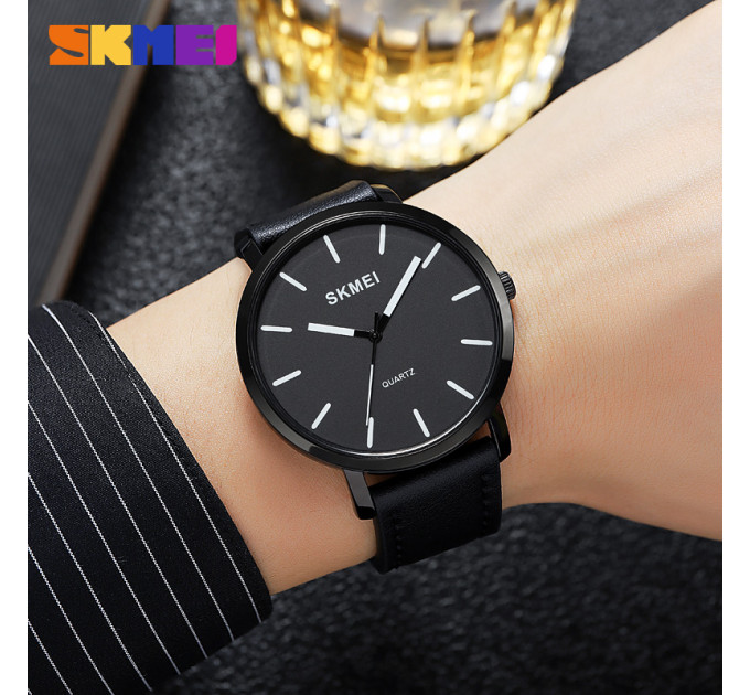 Skmei 1984LBK Black-leather belt