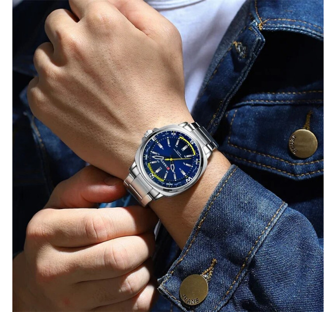 Curren 8455 Silver-Blue