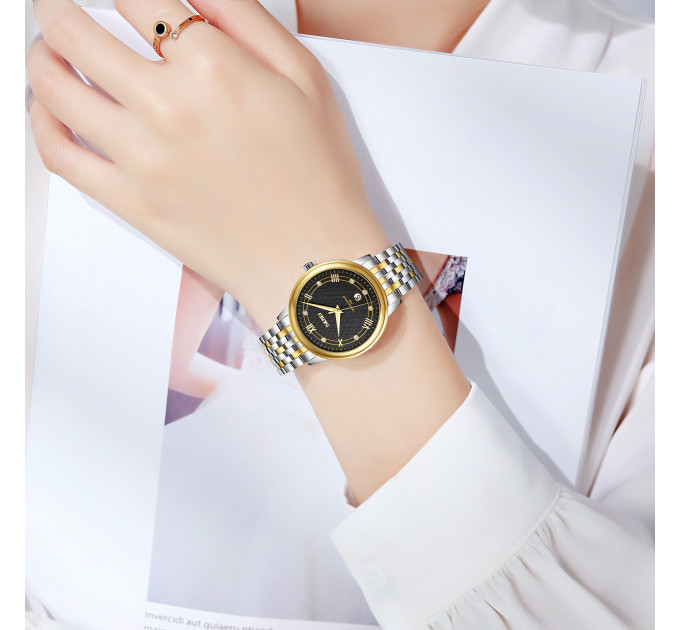 Skmei 9272TGDBK-S Gold/Silver-Black Lady