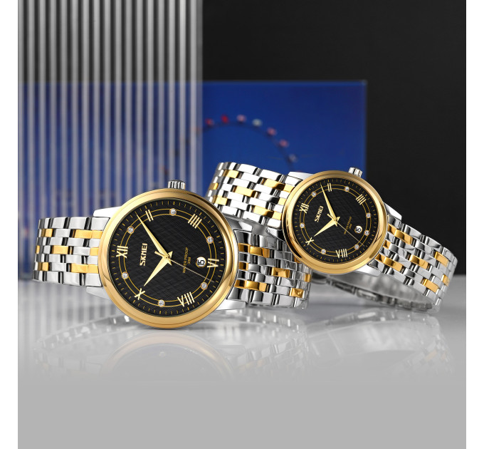 Skmei 9272TGDBK-S Gold/Silver-Black Lady