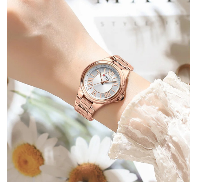 Curren 9091 Rose Gold-White