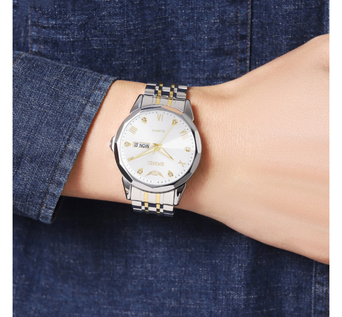 Skmei 2291TGDWT Silver-Gold-White
