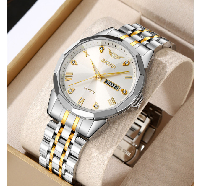 Skmei 2291TGDWT Silver-Gold-White
