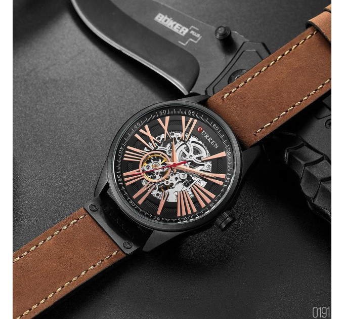 Curren 8299 Black-Gold-Brown