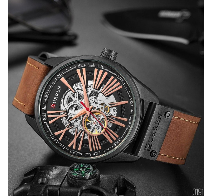 Curren 8299 Black-Gold-Brown