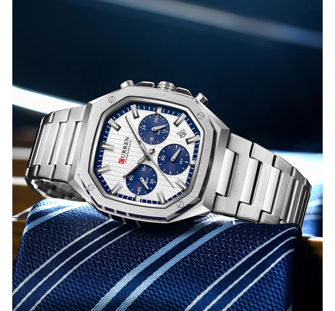 Curren 8459 Silver-White