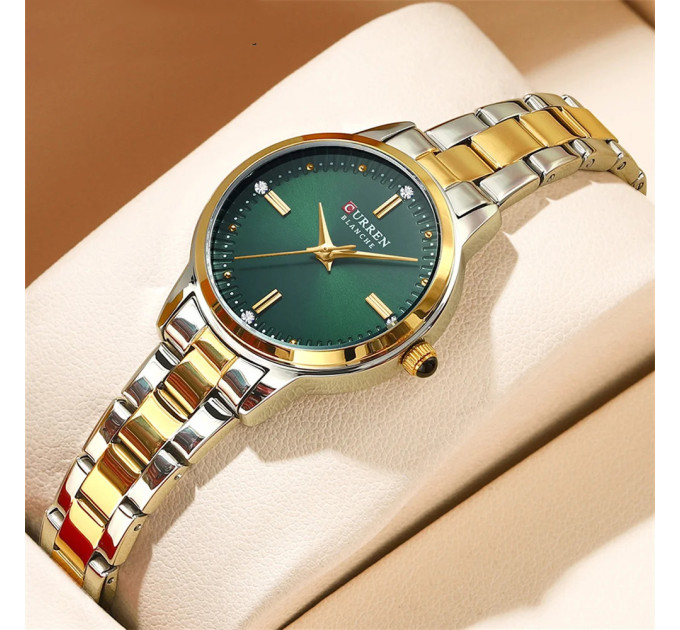Curren 9094 Silver-Gold-Green