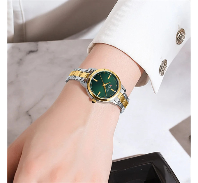 Curren 9094 Silver-Gold-Green