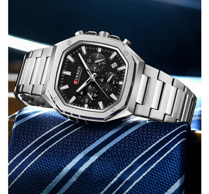 Curren 8459 Silver-Black