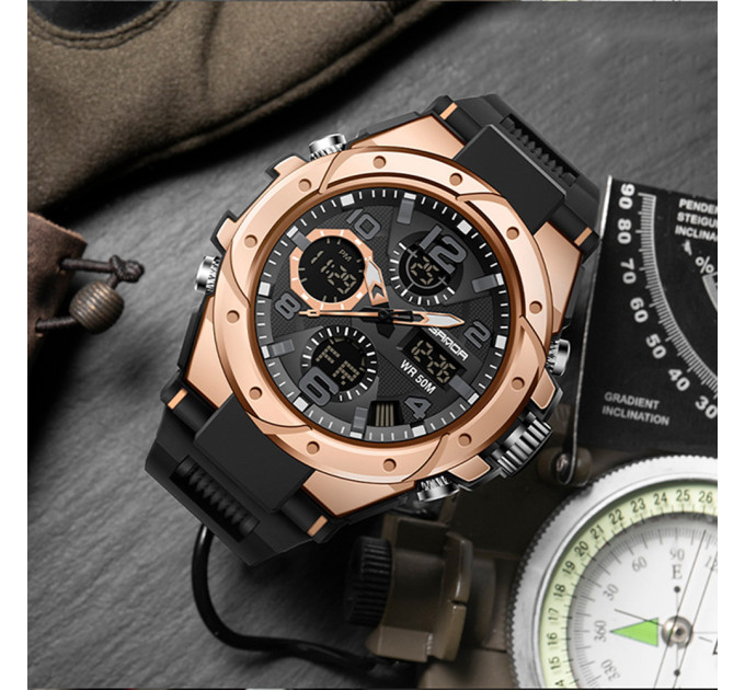 Sanda 6008 Black Rose Gold