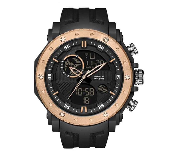 Sanda 6012 Black-Rose Gold