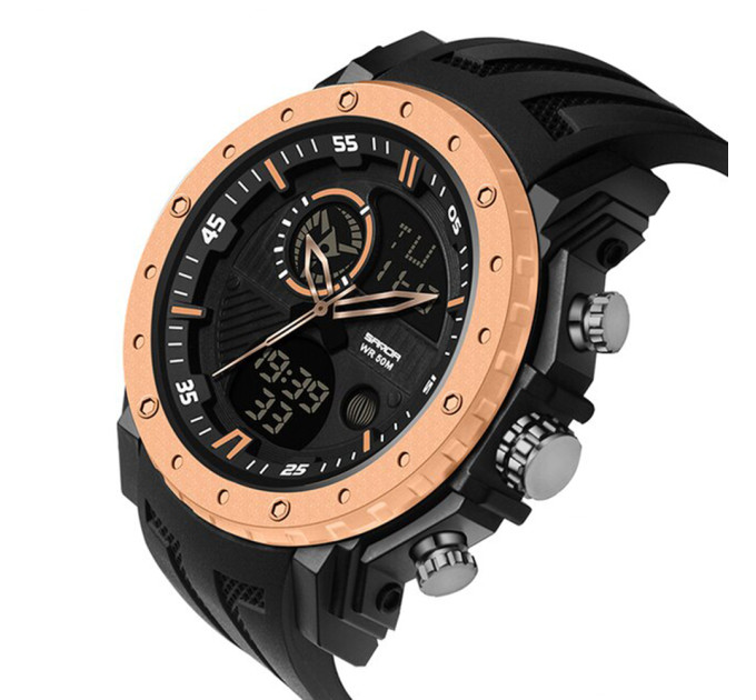 Sanda 6012 Black-Rose Gold