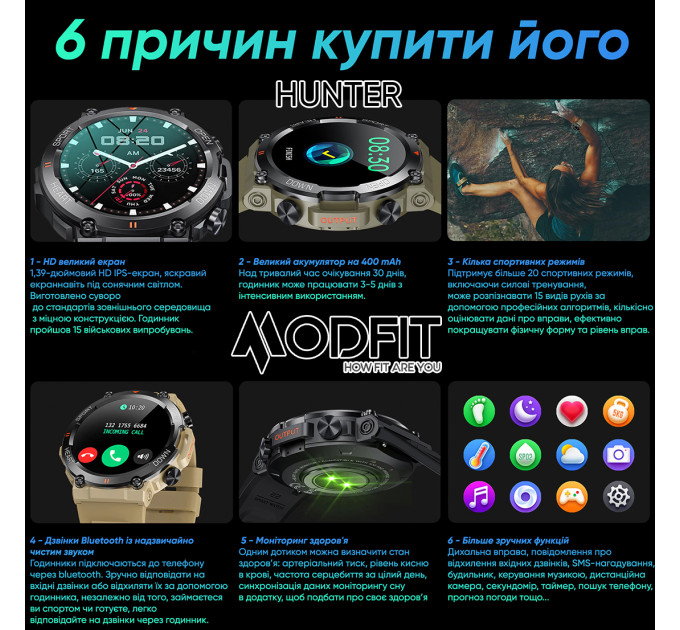 Modfit Hunter Khaki 36 мм.