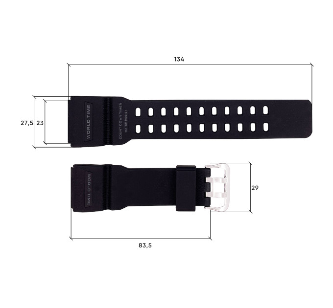 Ремешок для Skmei 1356/1358/1680BK Black