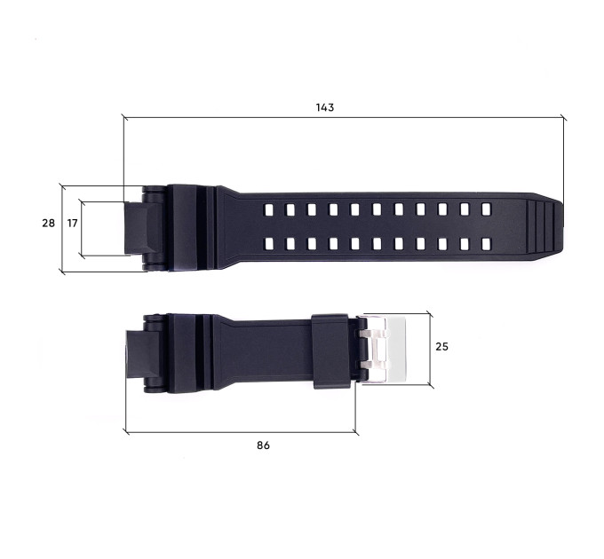 Ремінець для годинника Skmei 1617BK Black
