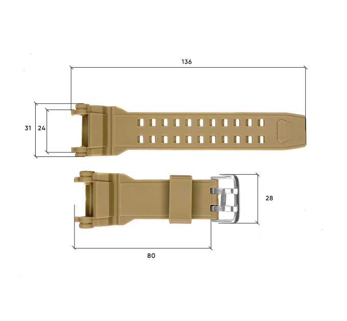 Ремінець для годинника Skmei 1343KH Khaki
