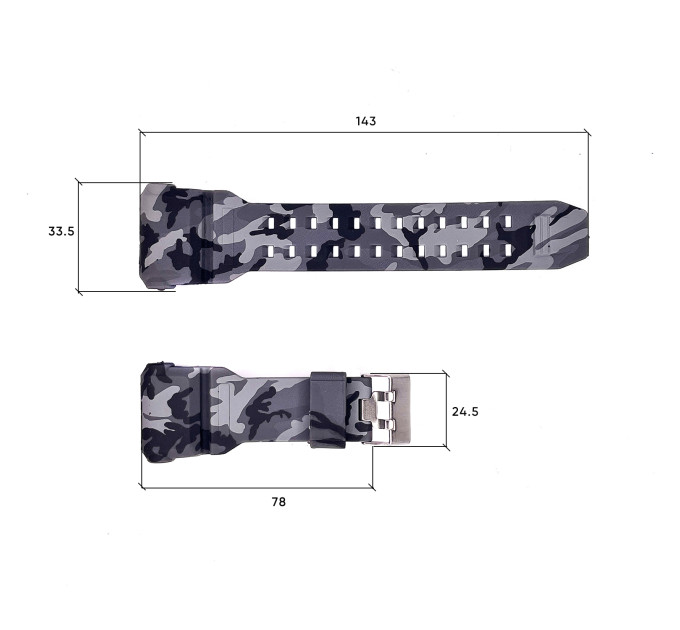Ремінець для годинника Skmei 1520CMGY Camo Gray